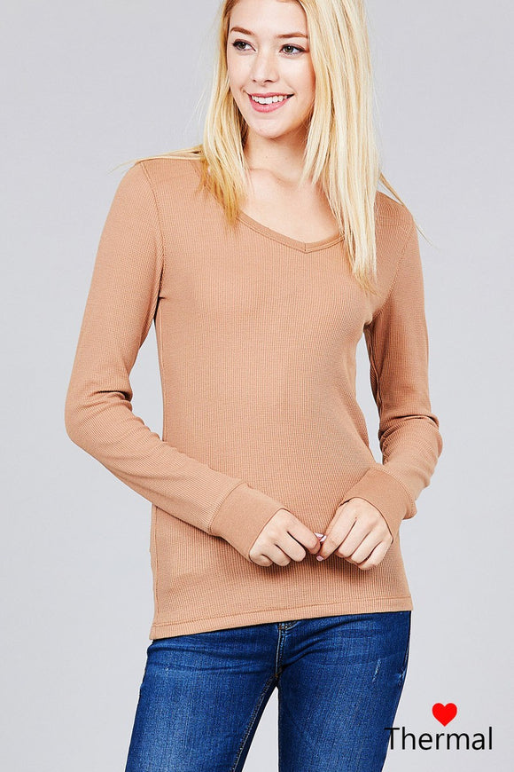 Long Sleeve V-neck Thermal Top