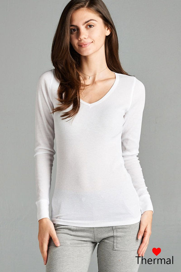 Long Sleeve V-neck Thermal Top