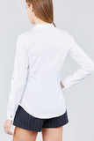 3/4 Roll Up Sleeve Front Two Pocket W/button Detail Stretch Shirt