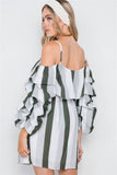 Puff-sleeve Stripe Cami Boho Dress