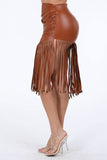 Pu Fringe Skirt