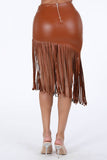 Pu Fringe Skirt