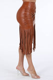 Pu Fringe Skirt