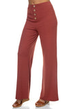 Ribbed Button Tank Top & Wide Leg Pants