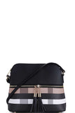 Chic Modern Color Block Tassel Cross Body Bag