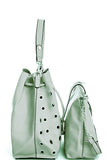 2in1 Modern Ring Studded Bucket Shoulder Bag