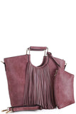 2in1 Stylish Tassel Fringe Satchel With Long Strap