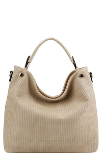 Stylish Modern Mesh Front Hobo Bag With Long Strap