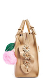 Cute Fashion Pompom Charm Satchel With Long Strap